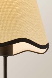 ValueLights Kaiden Black Dome Table Lamp with Scallop Trim Lamp Shade & LED Bulb in Cream - thumbnail 4