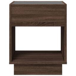Berkfield Home Bedside Table with Infinity LED Brown Oak 40x40x50 cm - Size: 40 x 40 x 50 cm - thumbnail 6