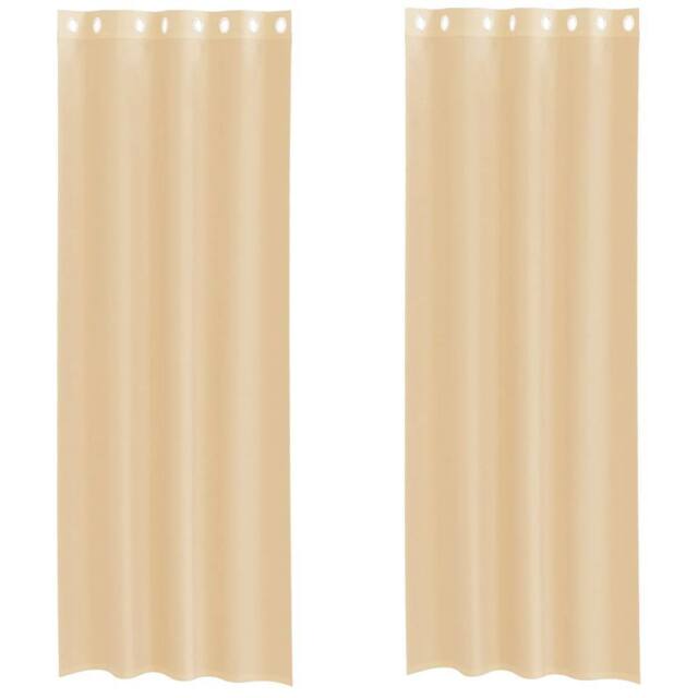 Berkfield Home Voile Curtains with Grommets 2 pcs Sand in Light Sand - image 1