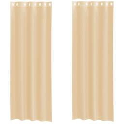 Berkfield Home Voile Curtains with Grommets 2 pcs Sand in Light Sand - thumbnail 1