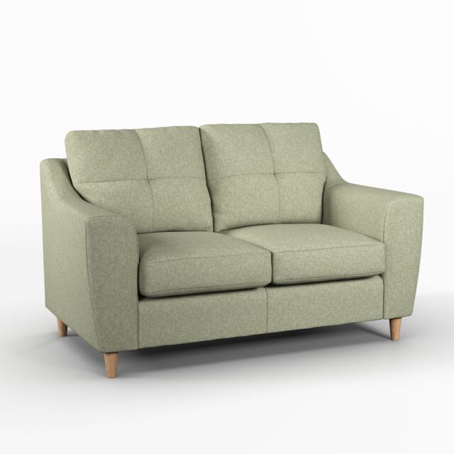 Furnishings For Less UK Baxter Tufted Fabric 2 Seater Sofa - Charcoal, Silver, Oatmeal or Sage in Light Grey - image 1