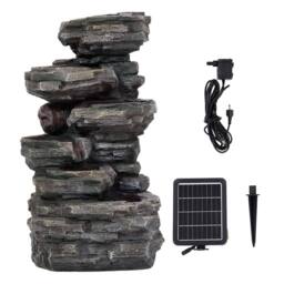 Living and Home Solar-Powered Outdoor Water Feature for Gardening in Grey - thumbnail 1