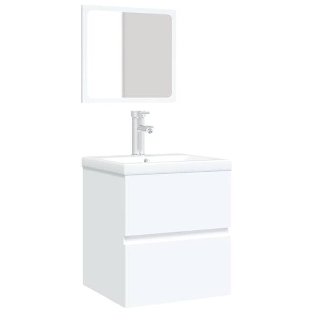 Berkfield Home Full Bathroom Sink Cabinet with Basin & Mirror White - image 1