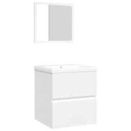 Berkfield Home Full Bathroom Sink Cabinet with Basin & Mirror White - thumbnail 3