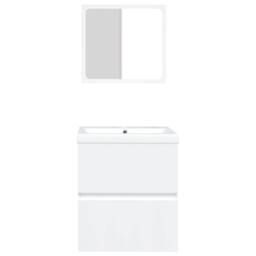 Berkfield Home Full Bathroom Sink Cabinet with Basin & Mirror White - thumbnail 4