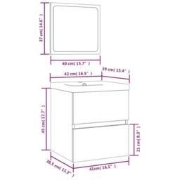Berkfield Home Full Bathroom Sink Cabinet with Basin & Mirror White - thumbnail 7