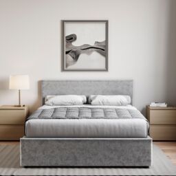 Home Discount Vida Designs Veronica Double Ottoman Bed Velvet Fabric 820 x 1440 x 2000 mm in Silver - thumbnail 3