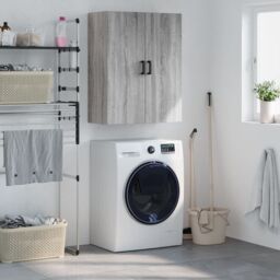 Berkfield Home Wall Mounted Cabinet Grey Sonoma 69.5x34x90 cm - thumbnail 1