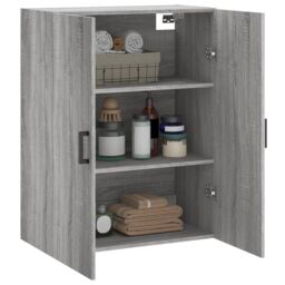 Berkfield Home Wall Mounted Cabinet Grey Sonoma 69.5x34x90 cm - thumbnail 5