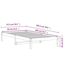 Berkfield Home Day Bed without Mattress Wax Brown 90x200 cm Solid Wood Pine - thumbnail 9