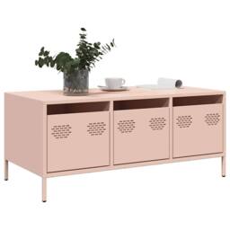 Berkfield Home Sturdy Coffee Table Pink 101.5x50x43.5 cm Cold-rolled Steel