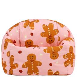 icon Kids Printed Gingerbread Man Childrens Bean Bag Armchair in Pale Pink - Size: Medium - thumbnail 4