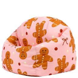 icon Kids Printed Gingerbread Man Childrens Bean Bag Armchair in Pale Pink - Size: Medium - thumbnail 3