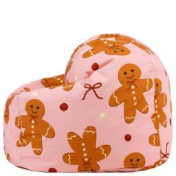 icon Kids Printed Gingerbread Man Childrens Bean Bag Armchair in Pale Pink - Size: Medium - thumbnail 5
