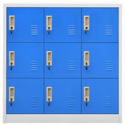 Berkfield Home Locker Cabinets 2 pcs Light Grey & Blue 90x45x92.5 cm Steel - thumbnail 3