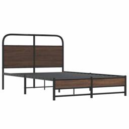 Berkfield Home Bed Frame without Mattress 140x200 cm Brown Oak Engineered Wood - thumbnail 3