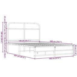 Berkfield Home Bed Frame without Mattress 140x200 cm Brown Oak Engineered Wood - thumbnail 9