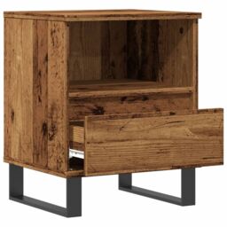 Berkfield Home Bedside Cabinet Old Wood 40x35x50 cm Engineered Wood in Brown - Size: 40 x 35 x 50 cm - thumbnail 5