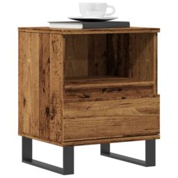 Berkfield Home Bedside Cabinet Old Wood 40x35x50 cm Engineered Wood in Brown - Size: 40 x 35 x 50 cm - thumbnail 1