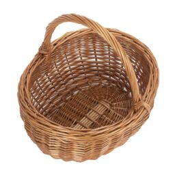 Red Hamper Wicker Shopping Basket Small Deluxe Shopper in Brown - thumbnail 2