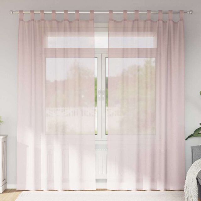 Berkfield Home Voile Curtains with Loops 2 pcs Light Pink 140x245 cm - image 1