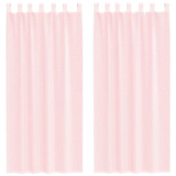 Berkfield Home Voile Curtains with Loops 2 pcs Light Pink 140x245 cm - thumbnail 2