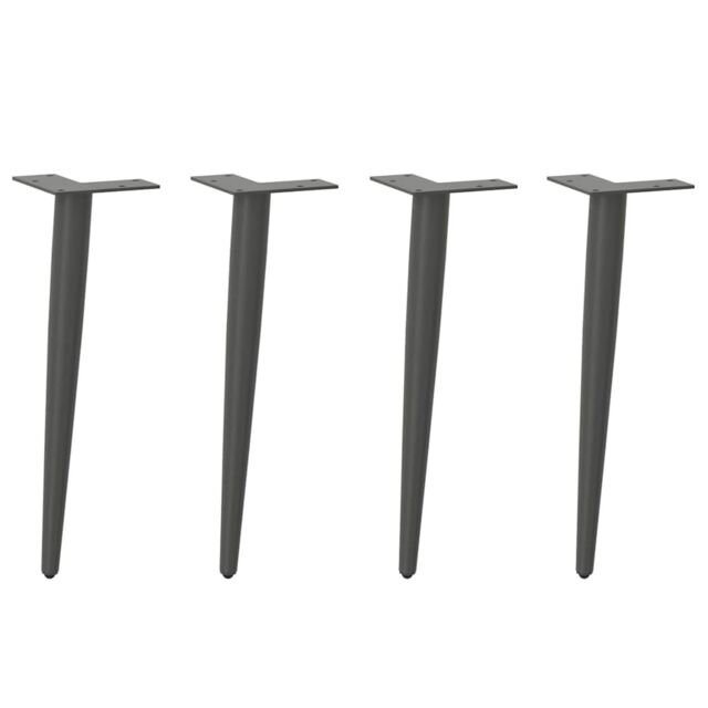 Berkfield Home Coffee Table Legs Conical Shape 4 pcs Anthracite 42-43 cm Steel in Black - image 1