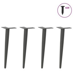 Berkfield Home Coffee Table Legs Conical Shape 4 pcs Anthracite 42-43 cm Steel in Black - thumbnail 3