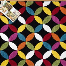 Smart Living Modern Hand Carved Multicolour Soft Thick Area Rug - Circle Black - Size: 160 cm x 230 cm - thumbnail 2
