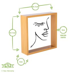 "Nicola Spring 3D Deep Box Photo Frames - 8 x 8"" - Pack of 2 in Light Brown" - thumbnail 4