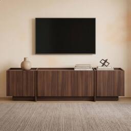CALICOSY 4-Door TV Unit, 180 Cm Wide - ARVEN in Walnut - thumbnail 2