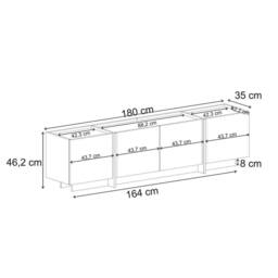CALICOSY 4-Door TV Unit, 180 Cm Wide - ARVEN in Walnut - thumbnail 7