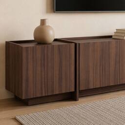 CALICOSY 4-Door TV Unit, 180 Cm Wide - ARVEN in Walnut - thumbnail 4