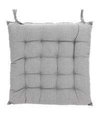 Dibor Set of 2 Grey Indoor Outdoor Seat Pads Chair Cushions L40cm x W40cm - Size: 40 cm x 40 cm - thumbnail 2