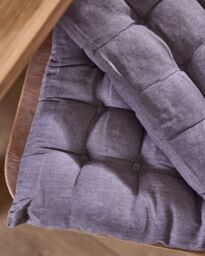 Dibor Set of 2 Grey Indoor Outdoor Seat Pads Chair Cushions L40cm x W40cm - Size: 40 cm x 40 cm - thumbnail 3