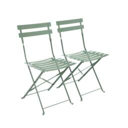 sweeek Set of 2 folding garden chairs in Light Green - thumbnail 2