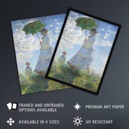 "Artery8 Madame Monet & Her Son Claude Monet Vintage Wall Art Print Poster - Size: W12"" x H16""" - thumbnail 2