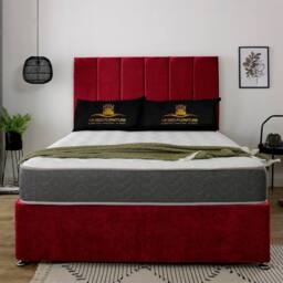 UK Bed Furniture Savannah Divan Bed with 4 Drawers & 26 Inch headboard in Maroon - Size: Double - thumbnail 2