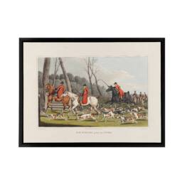 "Artery8 Fox Hunting Into Cover Painting Framed Canvas Wall Art Print - Size: W24"" x H32""" - thumbnail 1