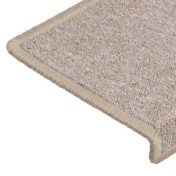 Berkfield Home Carpet Stair Treads 15 pcs 65x21x4 cm Taupe - Size: Medium - thumbnail 6