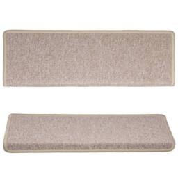 Berkfield Home Carpet Stair Treads 15 pcs 65x21x4 cm Taupe - Size: Medium - thumbnail 4