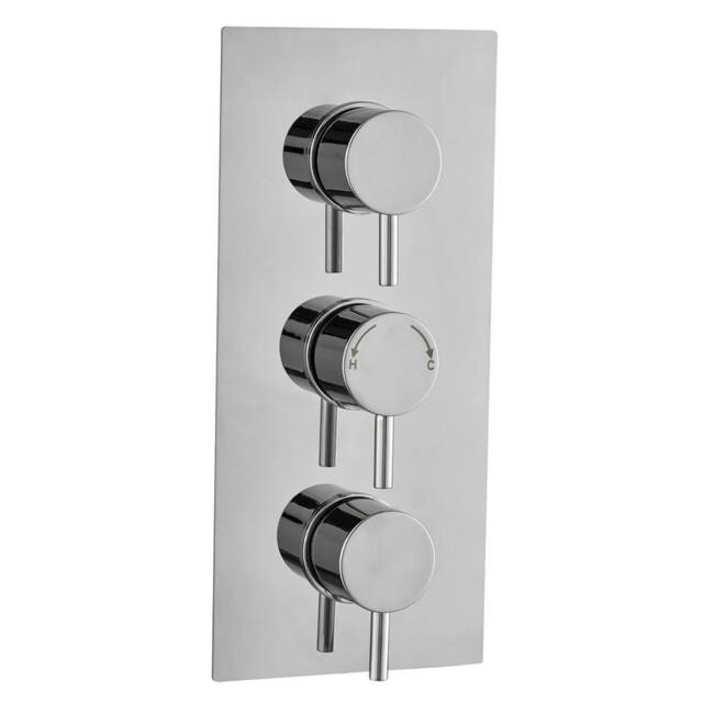 Bathroom Kingdom Menai Chrome Round Thermostatic Shower Valve - 3 Outlet in Silver - image 1