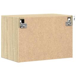 Berkfield Home Durable Wall-mounted Bedside Cabinets with LED Lights 2 pcs Sonoma Oak in Light Tan - thumbnail 9