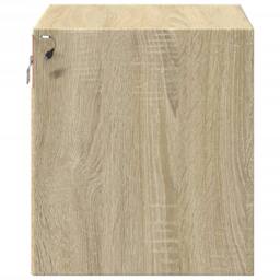 Berkfield Home Durable Wall-mounted Bedside Cabinets with LED Lights 2 pcs Sonoma Oak in Light Tan - thumbnail 8