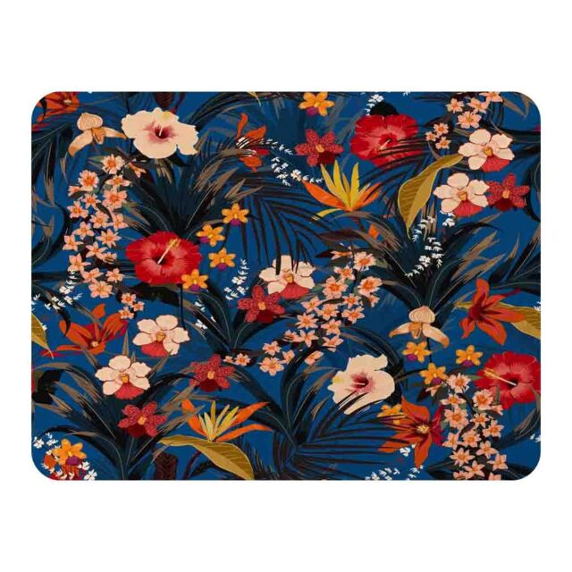 Benjamin Tate Design Bright Red & Orange Tropical Flowers & Plants Blanket in Natural - Size: 120 cm x 150 cm - image 1