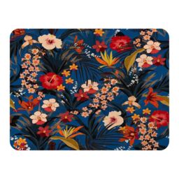 Benjamin Tate Design Bright Red & Orange Tropical Flowers & Plants Blanket in Natural - Size: 120 cm x 150 cm - thumbnail 1