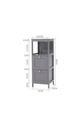 H&O Direct Wooden Compact Bathroom Cabinet with Drawers in Grey - thumbnail 6