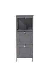 H&O Direct Wooden Compact Bathroom Cabinet with Drawers in Grey - thumbnail 3