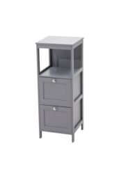 H&O Direct Wooden Compact Bathroom Cabinet with Drawers in Grey - thumbnail 4