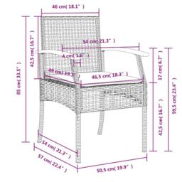Berkfield Home Beautiful 5 Piece Garden Dining Set with Cushions Black Poly Rattan - thumbnail 8